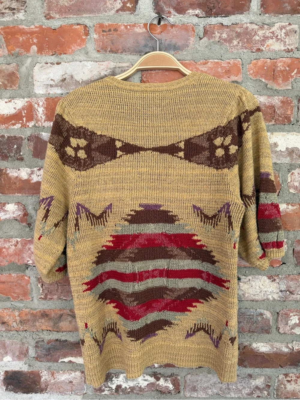 Ralph Lauren Hand Knit Aztec Southwest Linen Silk Blend Sweater Medium - Picture 3 of 6